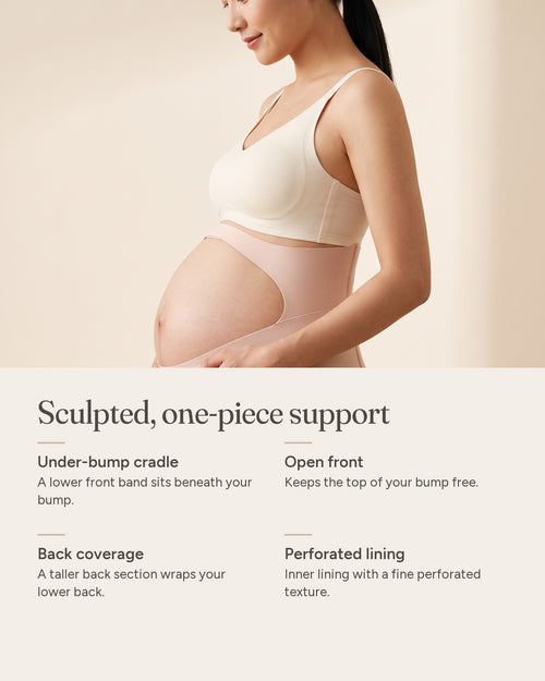 Contour Bump Support features: under-bump cradle, open front, back coverage, perforated lining